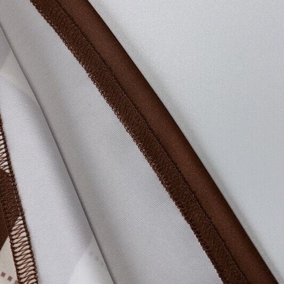 Womens Matching Set Outfit Tank Skirt Mini Size XS Brown Ivory Diamond Stretch - Picture 14 of 16